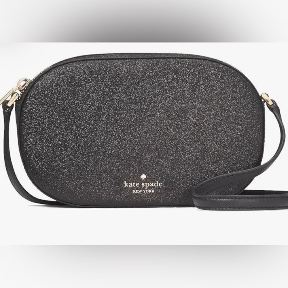 Kate Spade New York Black Glimmer Glitter Crossbosy NWT